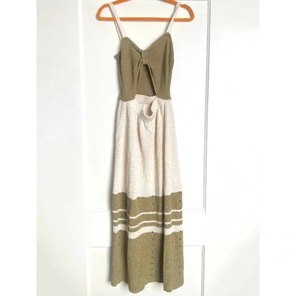 OHSEVENDAYS Jemima Dress in Green and Cream size Medium - Picture 5 of 9